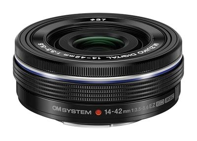 OM SYSTEM M.Zuiko Digital ED Obiettivo 14-42mm 1:3.5-5.6 EZ, Micro Quattro Terzi, per Fotocamere OM-D e PEN, Nero