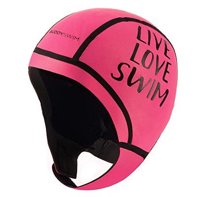 Buddyswim neopren-badmössa 2,5 mm för simning utomhus, rosa, S