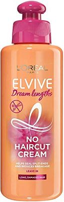 L'Oreal Paris Elvive Dream Lengths No Haircut Leave-In Cream, Reduce Breakage, Enriched with Castor Oil, For Long, Damaged Hair 200m