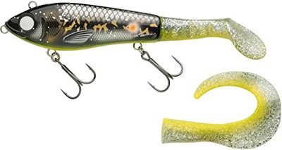 Abu Garcia Svartzonker McHybrid Hybrid Visaas - Zacht en hard hybride ontwerp voor zoet- en zoutwater vissen op snoek, baars en forel, met de hand geschilderd, Ghost Walleye 20 cm