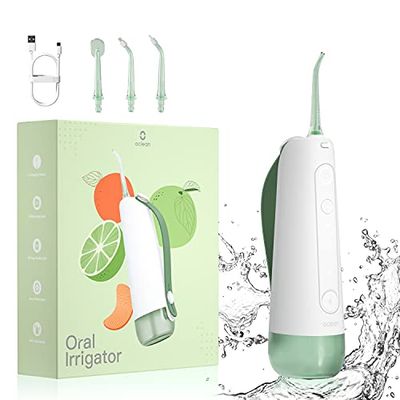 Oclean W10 Hydropulseur Sans Fil Avec 4 Embouts De Jet Remplaçables, Irrigateur Oral Professionnel, Portable Pour Voyage Et Usage Au Quotidien, 5 Modes, Rechargeable - Vert