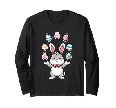 Divertente adorabile coniglietto pasquale giocoleria uova colorate bambini ragazzi Maglia a Manica