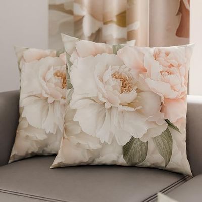 PETTI Artigiani Italiani - Paar kussenslopen 40 x 40 cm, van microvezel, decoratief kussen voor slaapkamer, bank, woonkamer, set van 2 kussenslopen, bloemenpatroon 40, 100% Made in Italy