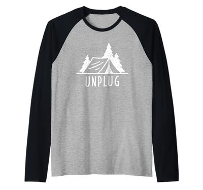 Unplug Tenda da campeggio Wilderness Camground Campeggio Legno rustico Maglia con Maniche Raglan