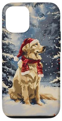 Carcasa para iPhone 13 Pro Funny Golden Retriever - Árbol de Navidad para mamá y papá