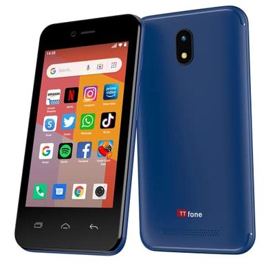 TTfone TT20 Smart 3G Mobile Phone with Android GO - 8GB - Dual Sim - 4Inch Touch Screen (Blue USB)