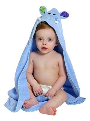 Zoocchini 100% bawełniany ręcznik z kapturem dla niemowląt, Henry the Hippo