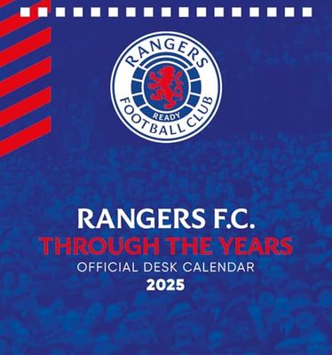 Pyramid International Rangers FC 2025 Desk Calendar – Official Club Merchandise, Featuring Iconic Moments & Historic Highlights, Superior Craftsmanship for Fans