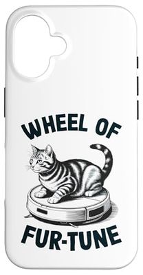 Wheel Of Fur-Tune Robot Vacuum Cleaner Funny Cat Case for iPhone 16