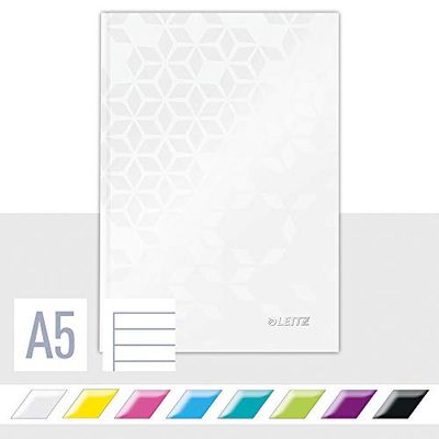 Leitz Wow - Cuaderno de tapa rígida, A5, Blanco