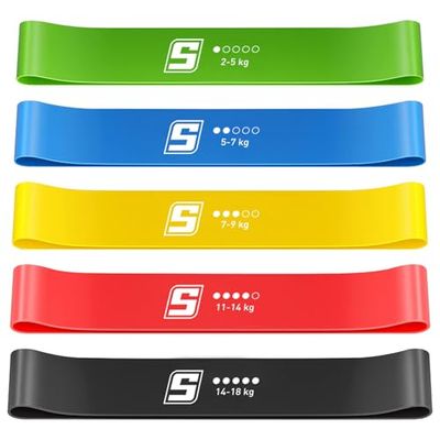 SURFOU Fitnessband Set, Elastiek Band voor Sport, Oefenbanden, Weerstandsbanden voor Training, Stretchband, Trainingselastieken, Gummi Band voor Spierversterking en Flexibiliteit
