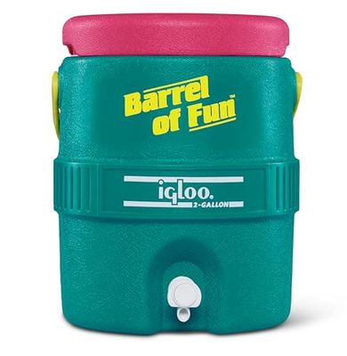 IGLOO Barrel of Fun Dispenser di bevande retrò 7,5 litri - bidone, dispenser d'acqua con rubinetto a pulsante, colore giada