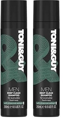 Toni&Guy Men's Deep Clean Shampoo with Charcoal Extract, 250ml (Pack of 2)