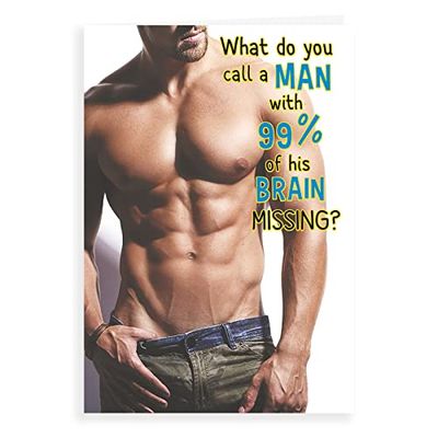 Regal Publishing Humor Grappige Verjaardagskaart Man brein ontbreekt - 7 x 5 inch