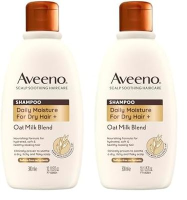 Aveeno hydrating oat milk scalp soothing shampoo for dry hair 300ml (Pack of 2)