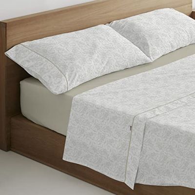 Bajera ajustable color blanco - Cama de 160 (alto 30 cm) - 100% algodón - 200 hilos. Gramage: 125