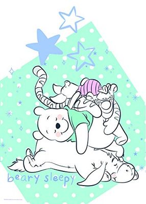 Komar Winnie The Pooh Beary Sleepy - Cuadro Decorativo para habitación de niños, decoración artística, sin Marco, WB086-50x70 cm, tamaño: 50 x 70 cm (Ancho x Alto)