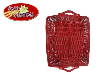 CESTO VIMINI RETT. 36x27x10cm ROSSO