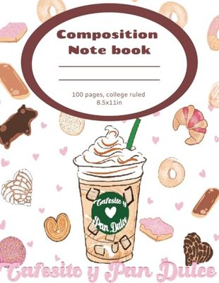 Pan Dulce Composition Notebook: college ruled 100 pages brown lines