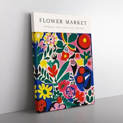 Belgium Flower Market Exhibition No.1 Canvas Wall Art Print Ready to Hang, Framed Picture for Living Room Bedroom Home Office Décor, 76x50 cm (30x20 Inch)