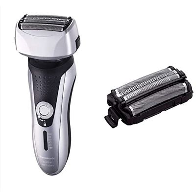 Panasonic Premium ES-RF31 Wet and Dry 4-Blade Electric Shaver for Men with Flexible Pivoting Head, Silver & WES9167Y Foil for RF31/RF41