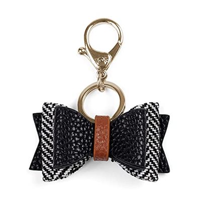 Itzy Ritzy Boss Bow; Bow Charm met gesp kan worden vastgemaakt aan een luiertas, portemonnee, sleutelhanger of portemonnee; koffie en crème, 1 Count (Pack of 1), Kunstleer, Geen edelsteen