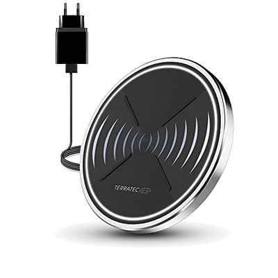 TerraTec ChargeAIR Dot 257478 - Carregador sem fios QI (10 W, compatível com 11/11 Pro/11 Pro MAX/XS MAX/XS/X/8/8, Galaxy Note 10/S10/S9, AirPods, inclui FPS fonte de alimentação )
