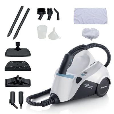 Ariete 4145 X Vapor Comfort - Nettoyeur Vapeur pour Remorquage, 1500 watts, 5 bar, Autonomie Continue de la Vapeur 45 ', Câble 6m, Blanc
