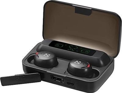 Sandberg Bluetooth Earbuds + Powerbank, Écouteurs sans Fil avec Microphone, Inclus Étui De Charge + Batterie Externe 2000 Mah, Écouteurs Intra-Auriculaires Bluetooth, Commande Tactile