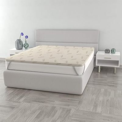 Italian Bed Linen sur-Matelas INES, 98 % Polyester + 2 % Filament de cuivre, 160 x 190 cm