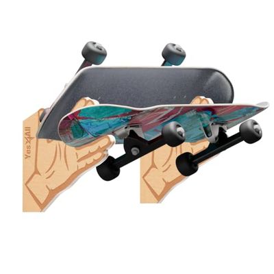 Yes4All Houten Skate Wandrek, 2-laags Skate Board Houders Muur, Stevig Beuken Multiplex, Uniek Ontwerp voor Decor, Penny Board Houder voor Sportuitrusting
