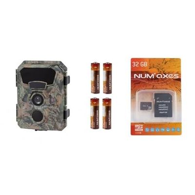 PACK TRAIL CAMERA PIE1066 + BATTERIES (x4) + 32 GB SD CARD