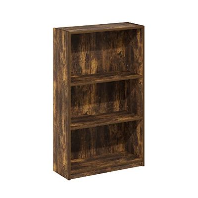 Furinno Simple Home 3-Tier verstelbare plank boekenkast, Amber Pine