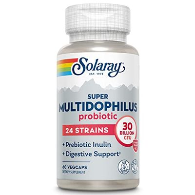 Solaray Super Multidophilus™24-60 Vegcaps. Sin leche. Con Inulina. Apto para veganos.