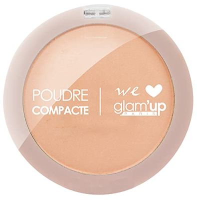 Glam'Up Paris - Poudre Compacte - Poudre Pressée - Couverture Complète - Longue Tenue - Fini Mat et Naturel - Contrôle de la Brillance - N°1 - Miel