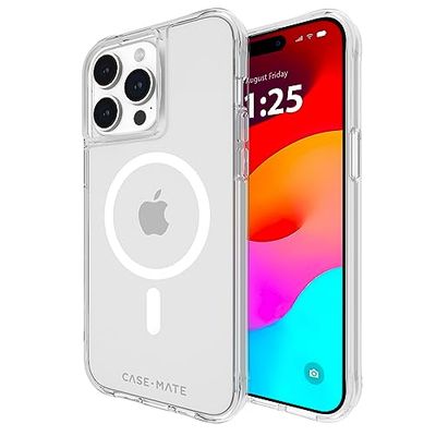 Case-Mate Stoer iPhone 15 Pro Max Hoesje - Doorzichtig [12FT valbescherming] [Compatibel met MagSafe] Magnetische Telefoonhoes voor 15 Pro Max 6,7 inch, schokbestendige hoes met anti-vergeling,