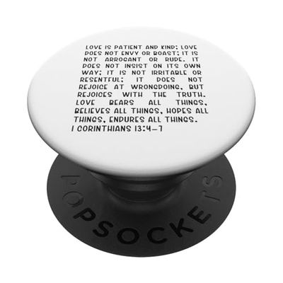 El amor es paciente y amable 1ª Corintios 13:4-7 Cristiano PopSockets PopGrip Adhesivo