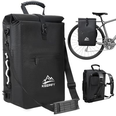 KEEPIFY Unisex CB-7028-NT fietstas rugzak, zwart, zwart, 68 * 28 * 17CM