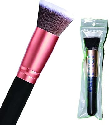PARENCE - Pennello fondo professionale Kabuki per trucchi viso - Perfetto per miscela Liquida, Crema o Polvere Cosmetica Senza Deve - Lucidatura, Puntiera, Anticerna (Tipo diritto)
