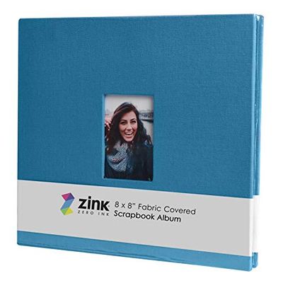 Zink Cloth Covered Scrapbook 8 x 8 cm fotoalbum met afbeelding Window, blauw