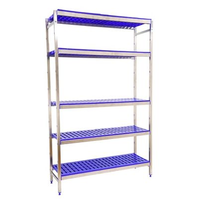 Simon Rack Estanterías Acero Inoxidable, 2000x1660x500 mm, 180 kg de Punto Flexión, 5 Estantes, Estantería Industrial, Estantería Cocina Profesional, A.Inoxidable/Azul - Simoninox