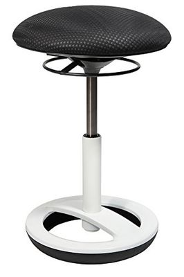 Topstar SU43BR0 Sitness Bobby Tabouret Rond pour Enfant avec Pied en Aluminium laqué Blanc et Housse en Tissu