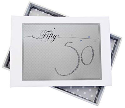 White Cotton Cards LLN50T Mini "Fifty Holographic, Sparkly" 50th Birthday Photo Album