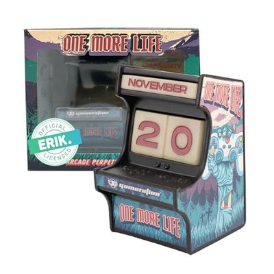 Grupo Erik Perpetual Calendar Arcade Machine | Desk Calendar, Cool Desk Gifts, Home Office Desk Accessories | Gamer Gifts For Men, Gaming Accessories For Desk