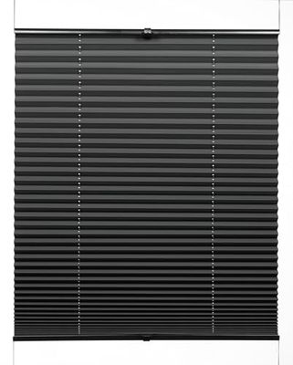 GARDINIA Estor Plisado Opaco térmico, Opaco, Todas Las Piezas de Montaje Incluidas, Estor Plisado con Dos rieles de Control, Color Negro, 100 x 130 cm