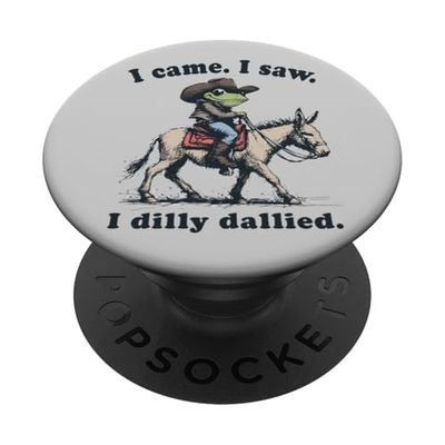 Una Rana Vaquera Relajada Cruising en un Burro a un Ritmo Relajado PopSockets PopGrip Adhesivo