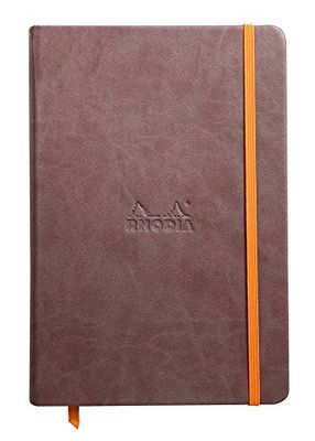 Rhodia 118743C Rhodiarama Book (DIN A5, 14,8 x 21 cm notitieboek met elastiek, gelinieerd, 96 vellen) 1 stuk bruin