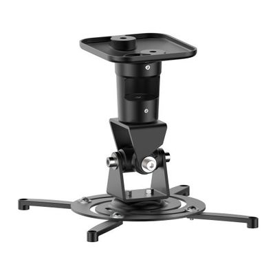 PureMounts PM-Spider-Plus-B Suporte de teto para projetor de vídeo/cano (rotativo e inclinável de 25°), distância fixa ao teto de 22 cm, 15 kg, distância entre furos de parafuso, 180 a 310 mm, preto