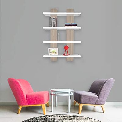 Homemania ARD611 Hylla Nergis, Vit, Cordoba i Trä, 50 x 17 x 80cm