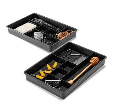 madesmart Szuflada, 12, wielofunkcyjna organizacja domu, granit premium, zestaw 6-komorowy